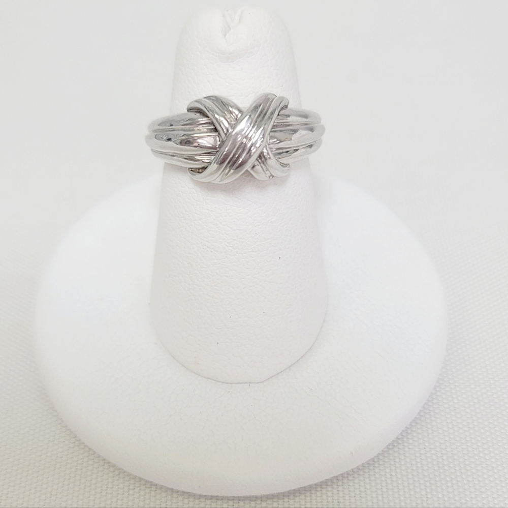 Tiffany & Co. Signature 1990 X ring in Sterling Silver Size 5